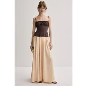 WeWoreWhat Multicolored Ruffle Corset Maxi Dress Size 2 with Stains